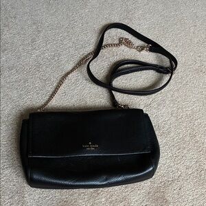 Kate Spade Black Crossbody Bag with Gold Chain